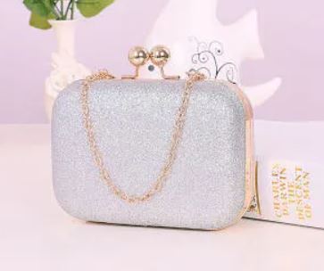 Glittery Evening Clutch - Silver