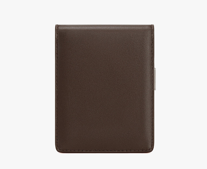 Men's Leather Money Clip Slim Wallet - Coffee