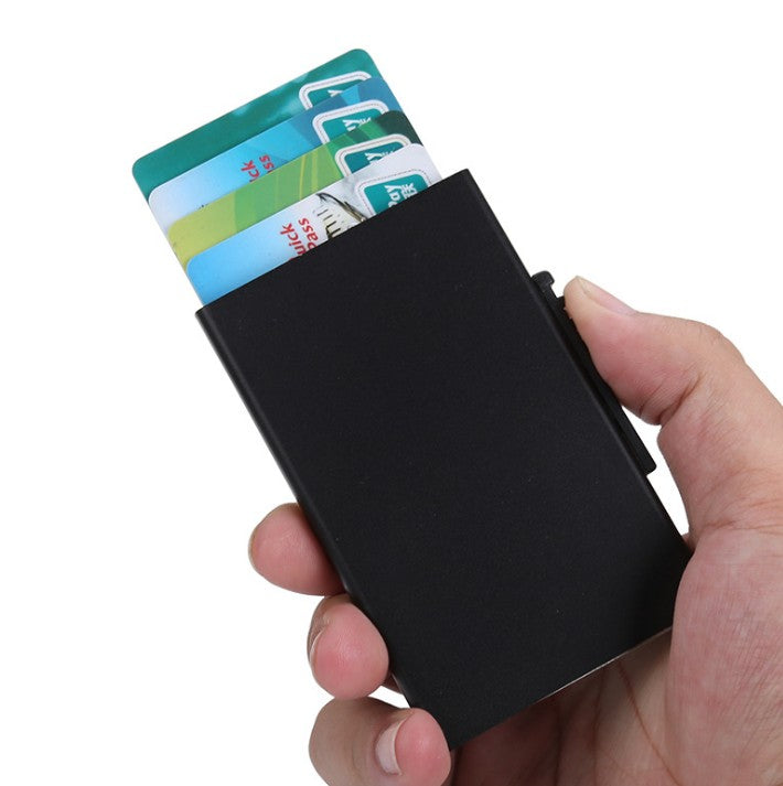 Aluminum Waterproof Automatic Pop Up Cardholder - Black