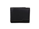 Men's Leather Self Print Wallet - Black