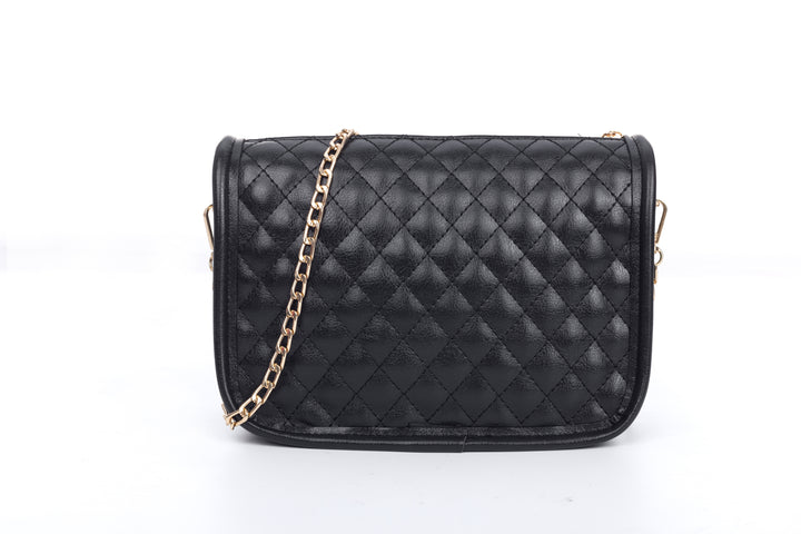 Bowknot Chain Cross Bag - Black