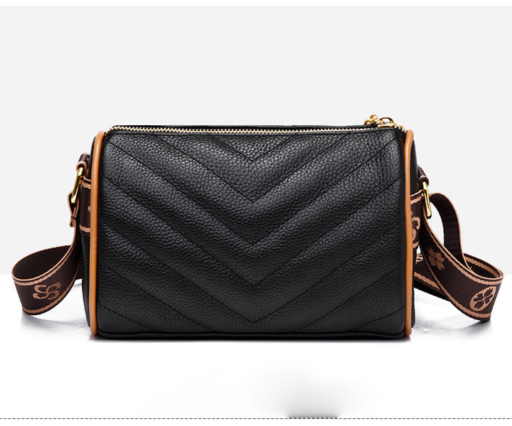 Envy Pleated Cross Bag - Black