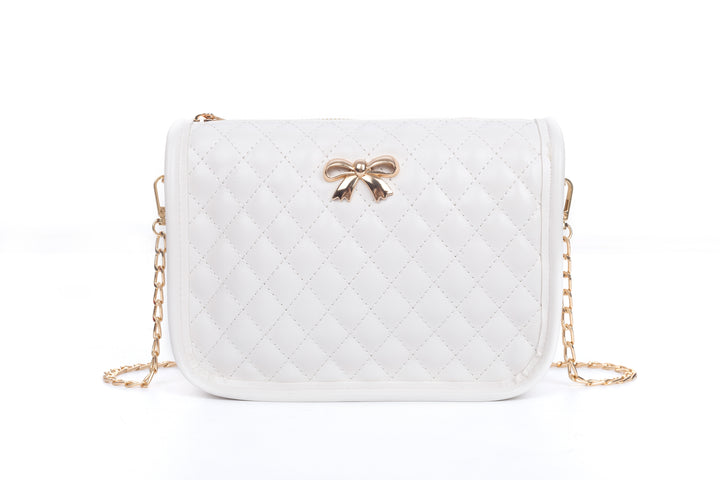 Bowknot Chain Cross Bag - OffWhite