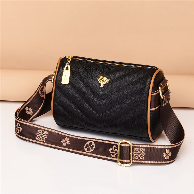 Envy Pleated Cross Bag - Black