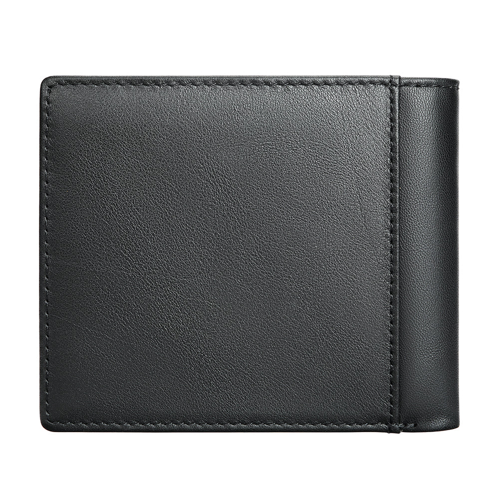 Men's Leather Bifold Wallet - Black