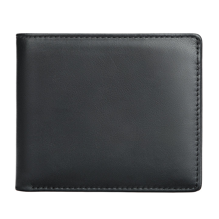 Men's Leather Bifold Wallet - Black