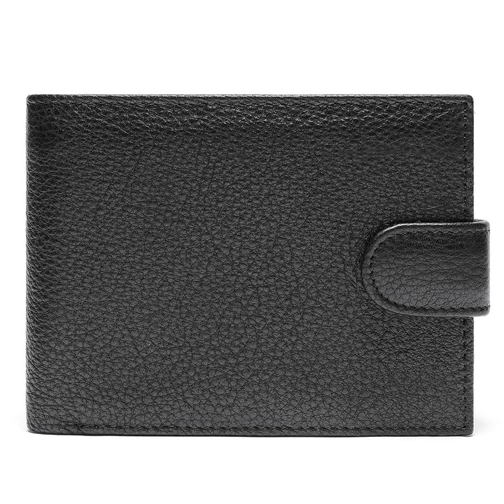 Men's Leather Bifold Slim Wallet - Black