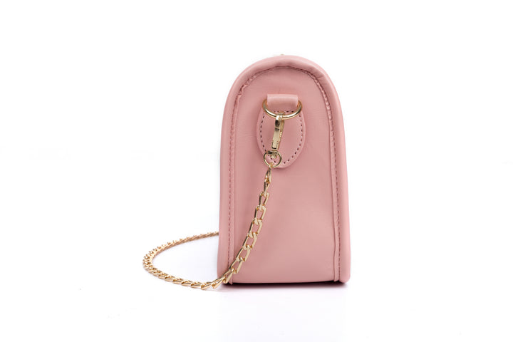 Bowknot Chain Cross Bag - Pink