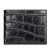 Men's Leather Crocodile Pattern Wallet - Black