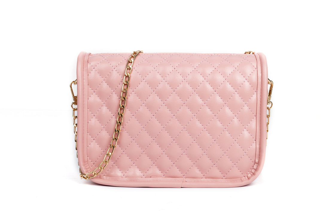 Bowknot Chain Cross Bag - Pink