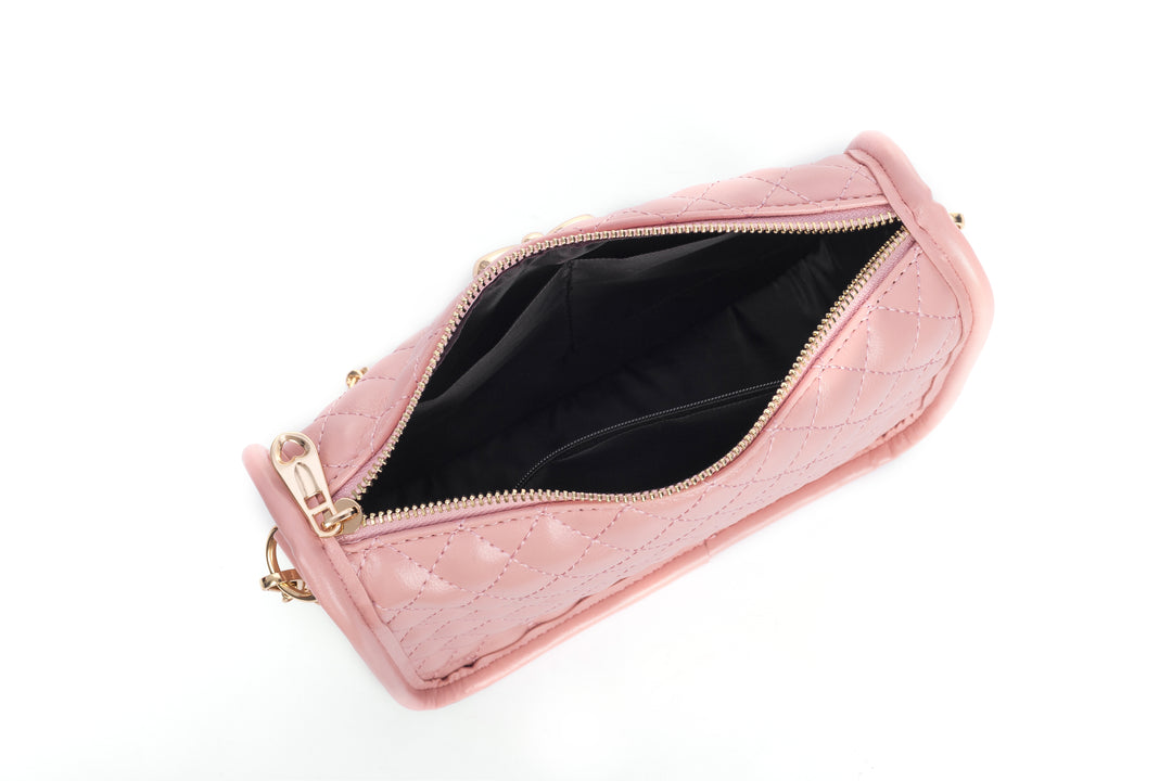 Bowknot Chain Cross Bag - Pink