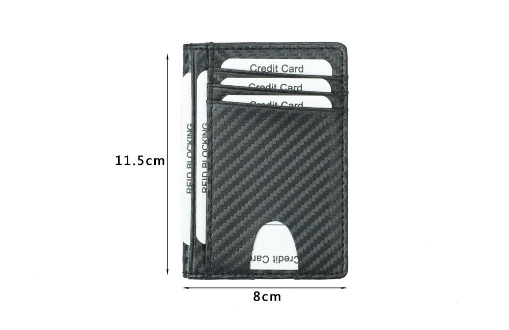 Men's Leather  Micro Fiber Smart Cardholder - Black