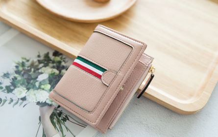 Women Stripe Wallet - Pink