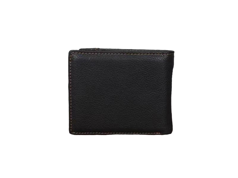 Men's Leather Plain Wallet - Black