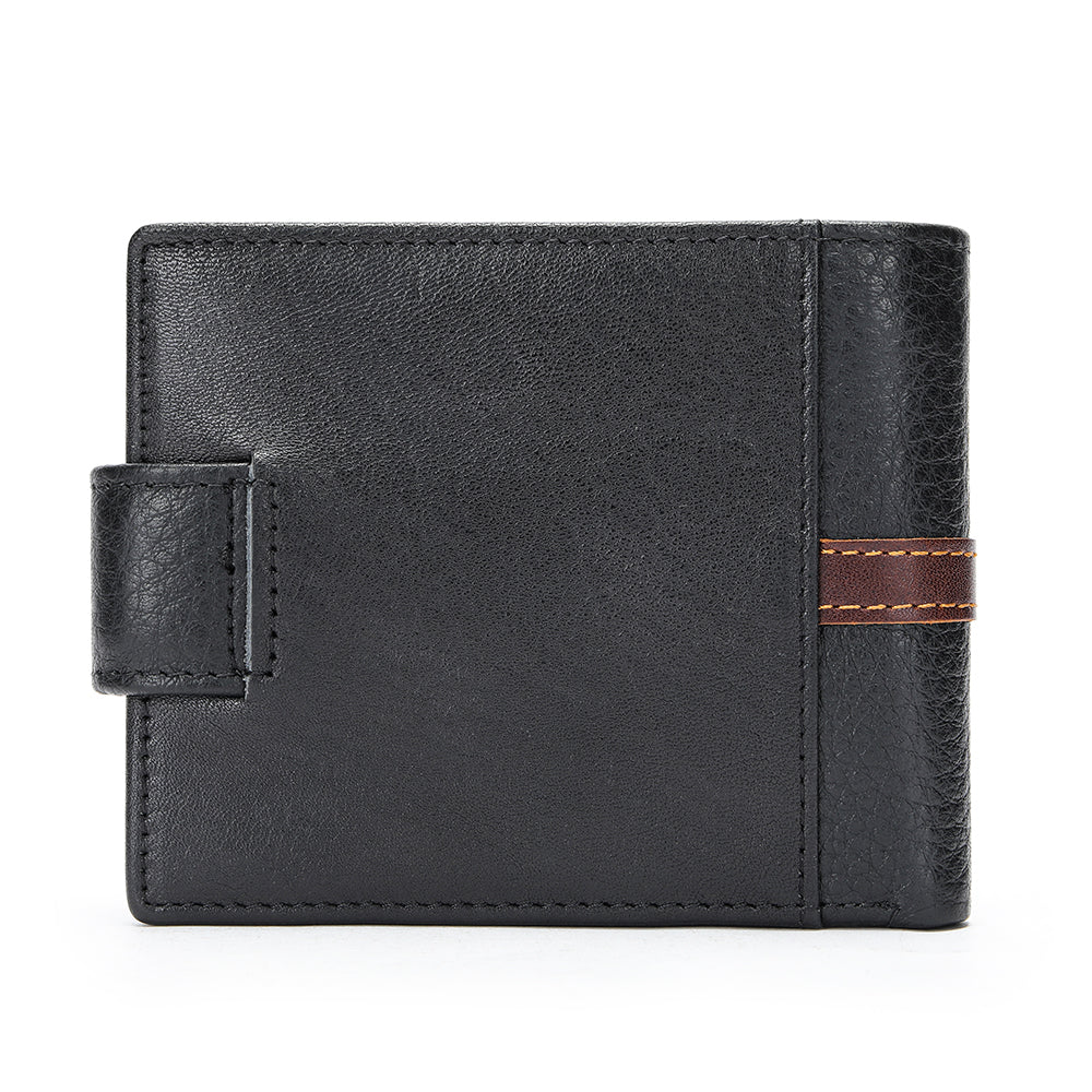 Men's Leather Bifold Minimalist  Wallet - Coffee