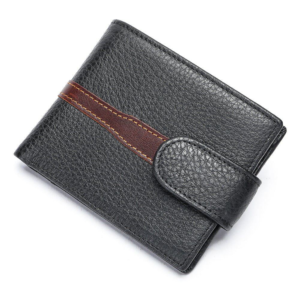 Men's Leather Bifold Minimalist  Wallet - Coffee