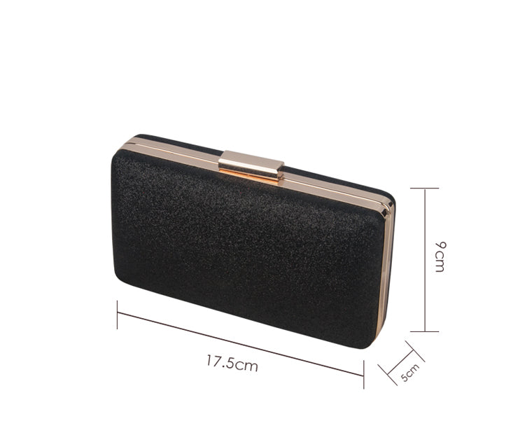 Powder Metal Evening Clutch - Black