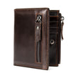 Men's Leather Compact Wallet - Coffee