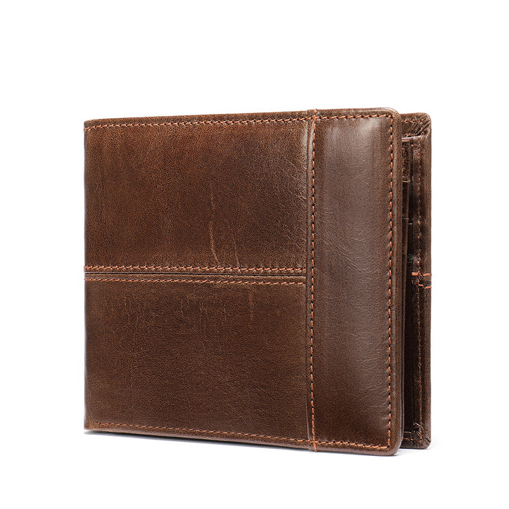 Men's Leather Multilayer Wallet - Brown