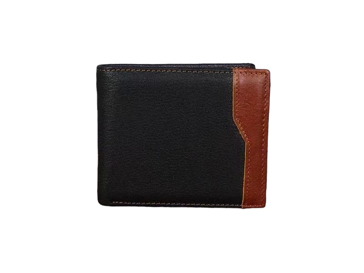 Men's Leather Side Strip Wallet - Black