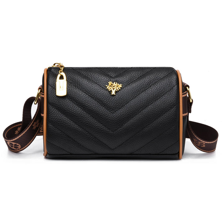 Envy Pleated Cross Bag - Black