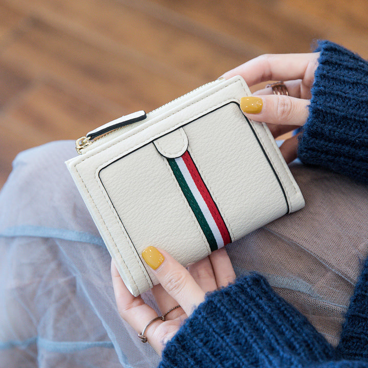 Women Stripe Wallet - OffWhite