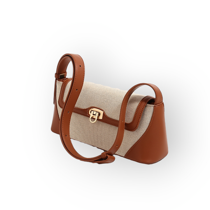 Satchel Canvas Shoulder Bag - Brown