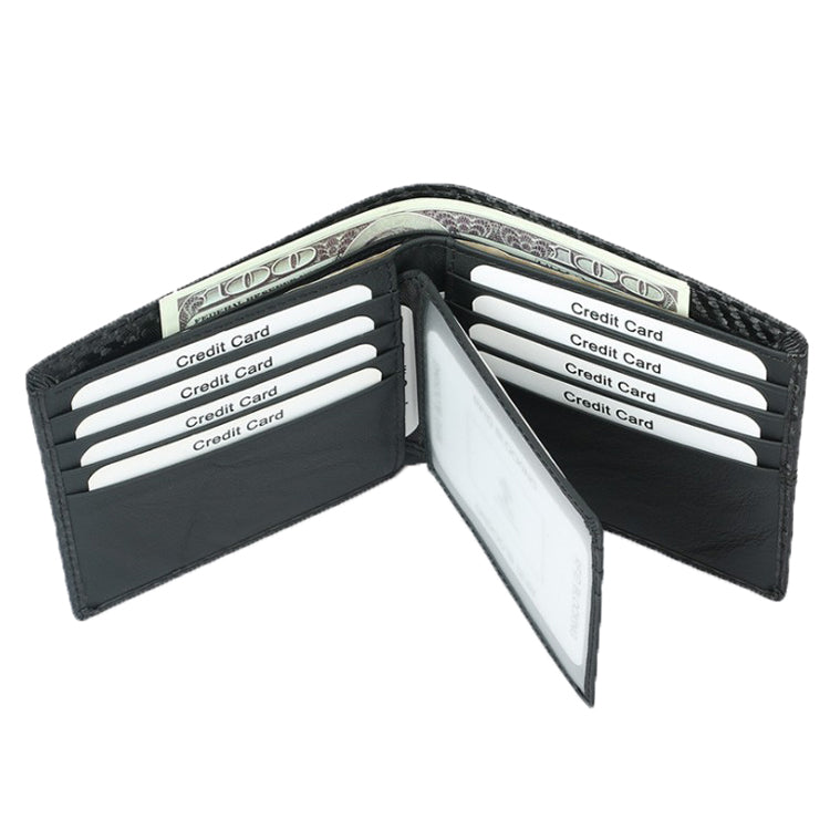 Men's Leather Minimalist Slim Wallet - Black