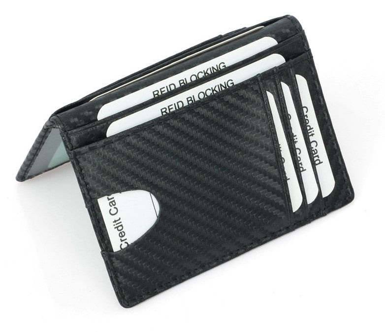 Men's Leather  Micro Fiber Smart Cardholder - Black