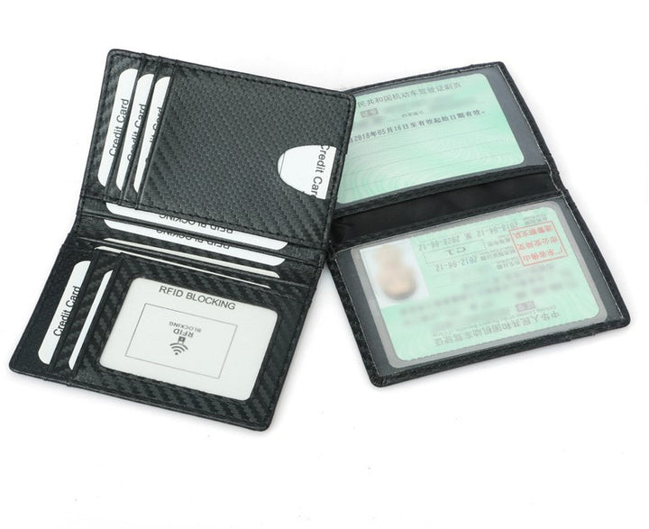 Men's Leather  Micro Fiber Smart Cardholder - Black