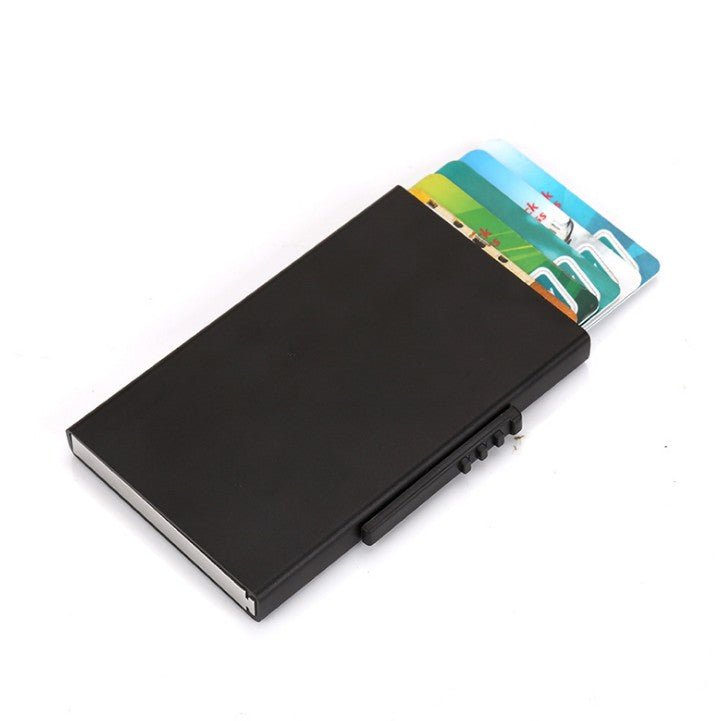 Aluminum Waterproof Automatic Pop Up Cardholder - Black