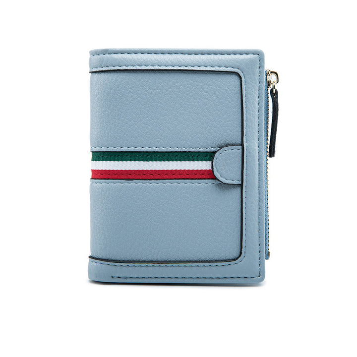 Women Stripe Wallet - SkyBlue