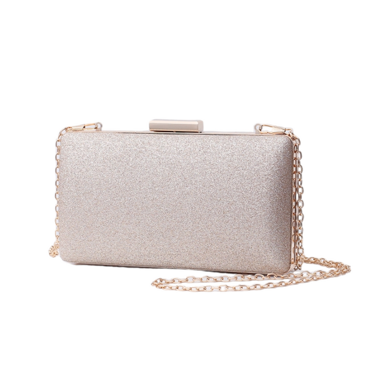 Powder Metal Evening Clutch - Deep Golden