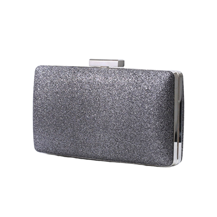 Powder Metal Evening Clutch - Gun Metal