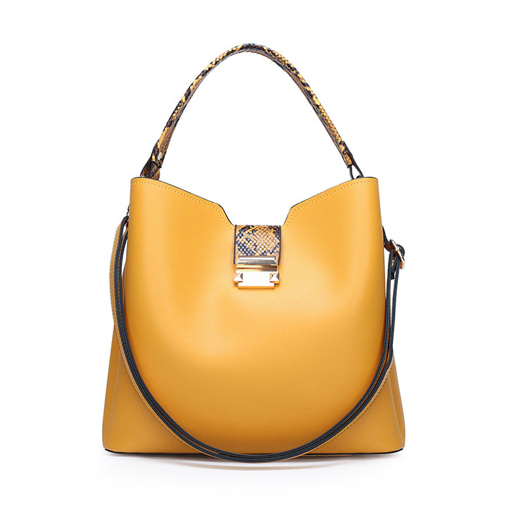 Crocodile Two Piece Bucket Bag - Yellow