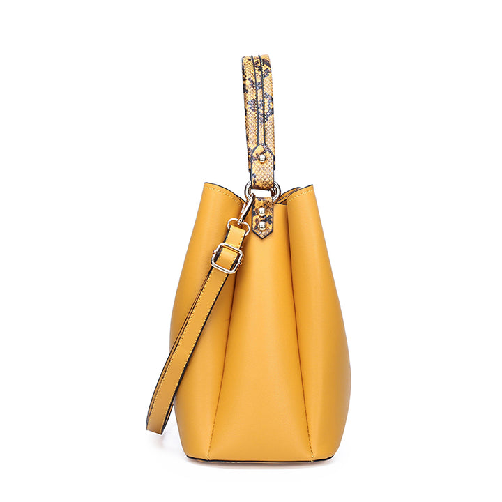 Crocodile Two Piece Bucket Bag - Yellow