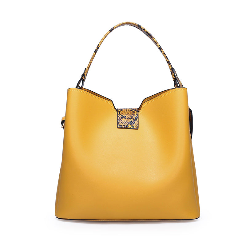 Crocodile Two Piece Bucket Bag - Yellow