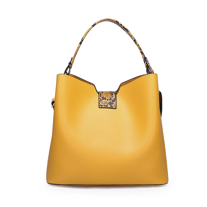 Crocodile Two Piece Bucket Bag - Yellow