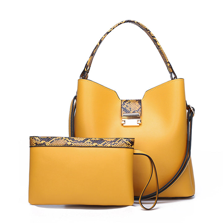 Crocodile Two Piece Bucket Bag - Yellow