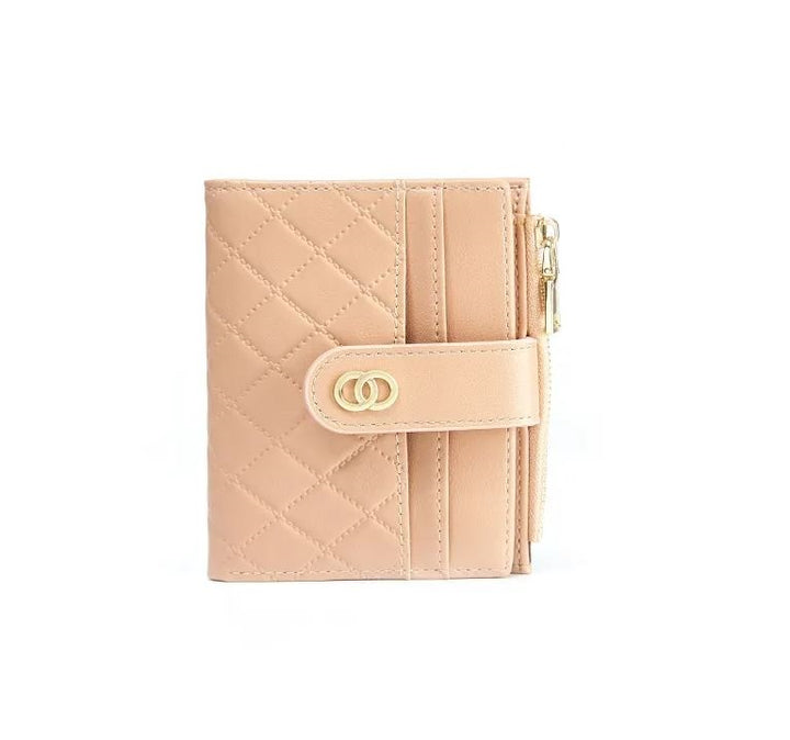 Women Stripped Smart Wallet - Apricot