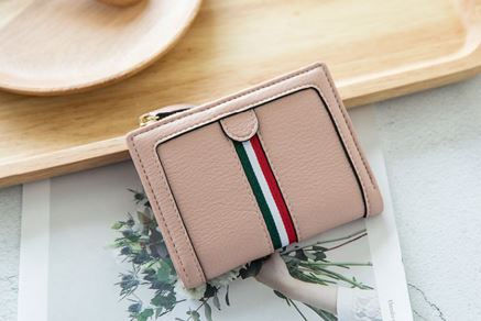 Women Stripe Wallet - Pink