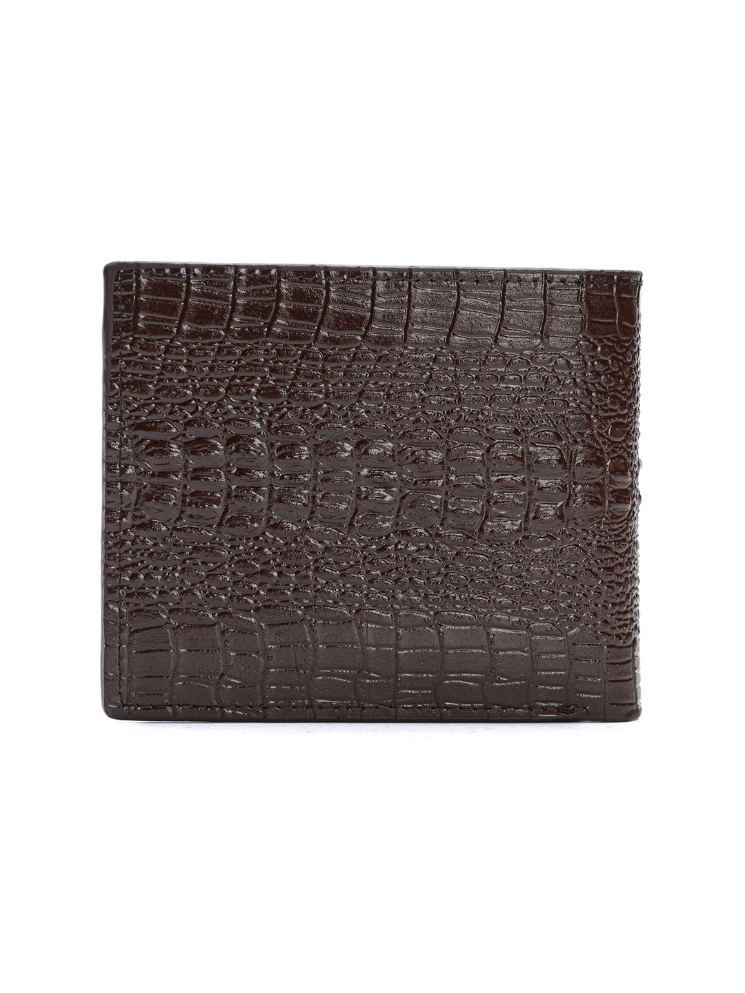 Men's Crocodile Pattern Wallet - Coffee