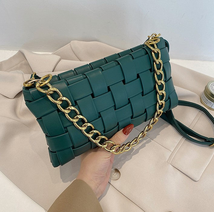 Mahru Pleated Cross Bag - Green