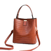 Stone Grain Bucket Bag - Brown