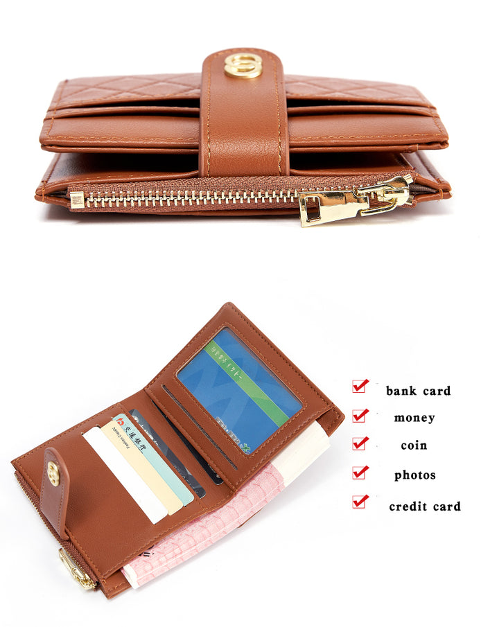 Women Stripped Smart Wallet - Brown