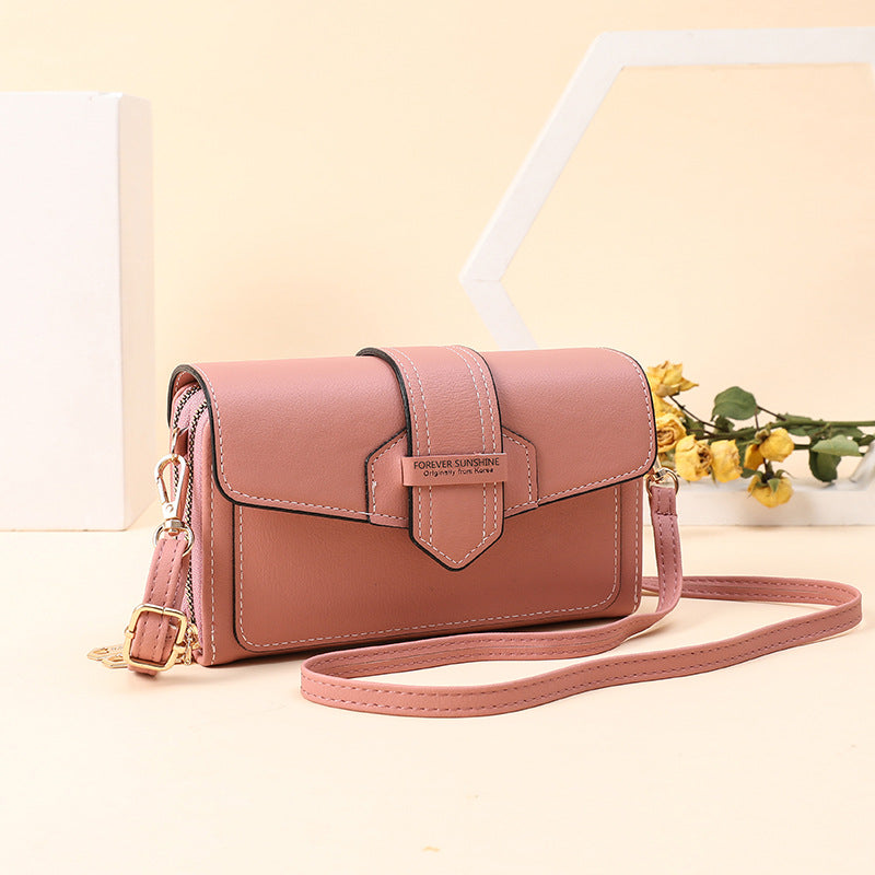 Multi-layered Crossbody Phone Bag - Peach