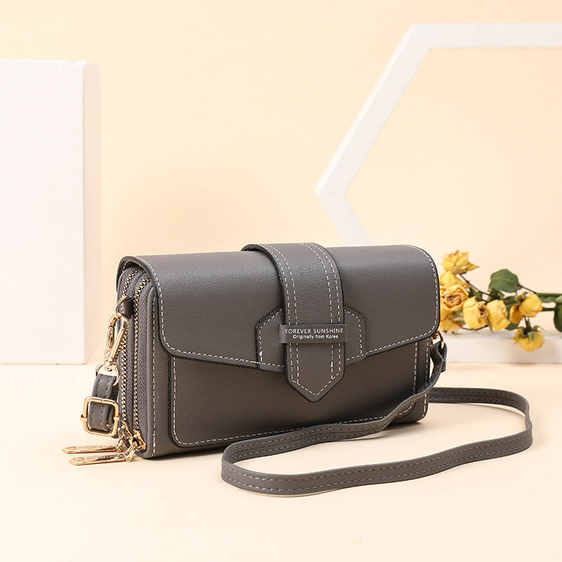 Multi-layered Crossbody Phone Bag - Grey