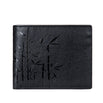 Men's Leather Bamboo Pattern Wallet - Black