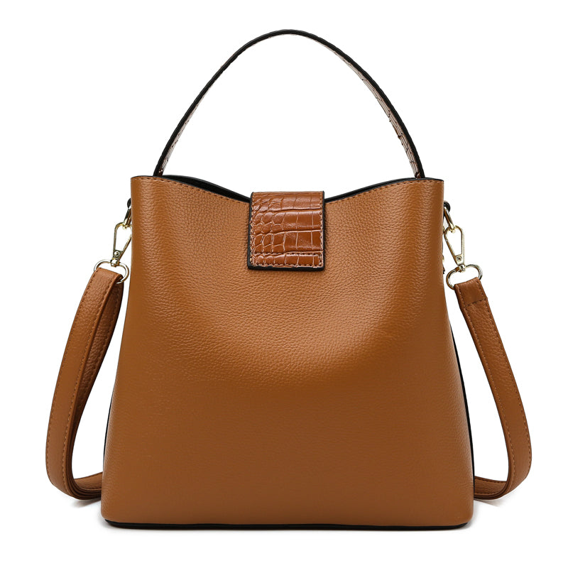 Three Piece Bucket Bag - Brown