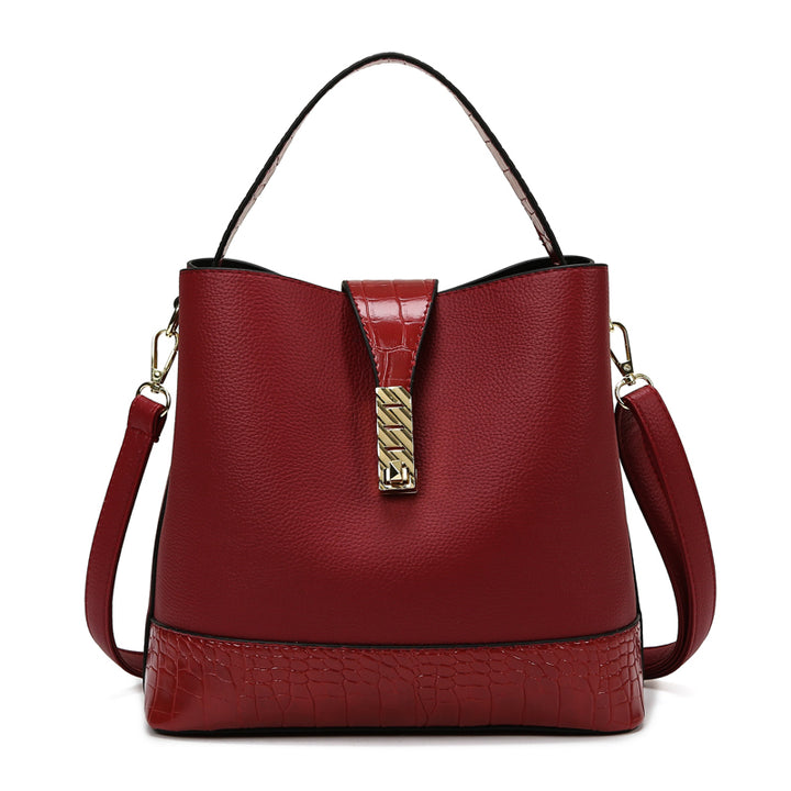 Three Piece Bucket Bag - Wine Red